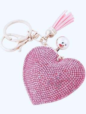 Rhinestone Heart Keychain